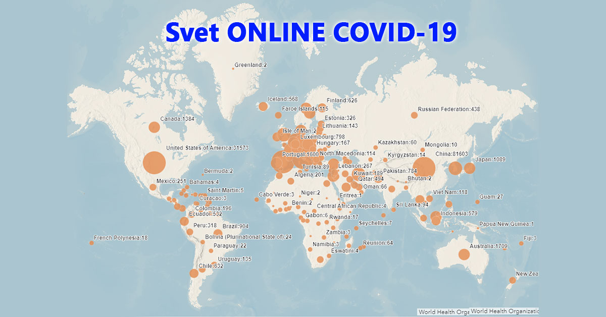 Svet online mapa COVID-19