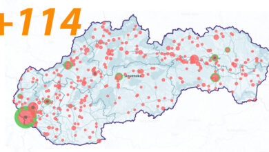 Online mapa Slovenska COVID-19